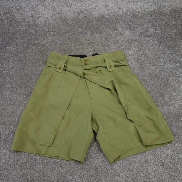 See By Chloe Wide Leg Shorts Womens 2 Us Tan Khaki Preppy Schoolgirl Belted - Picture 1 of 13